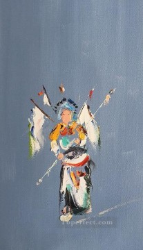 Chinese Opera by Palette Knife 4 Oil Paintings